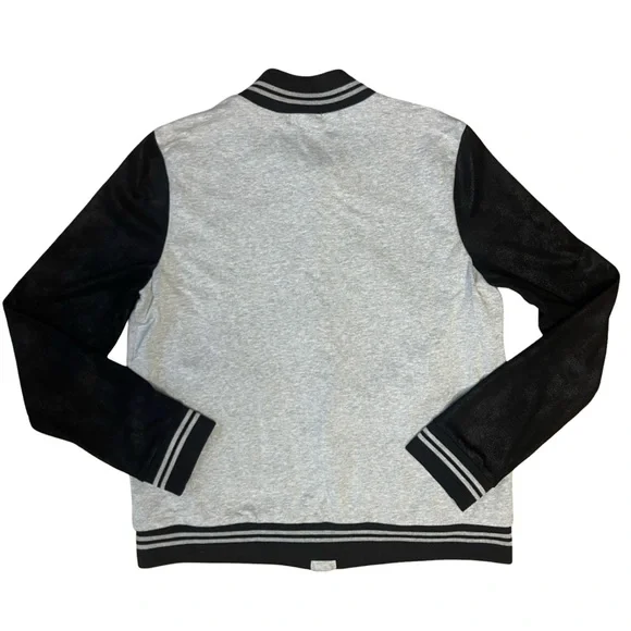 Splendid Varsity Bomber Jacket - Gray, Black, White - Medium - Picture 3 of 10